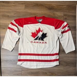 VTG 90s Nike Team Canada National Team Hockey Jersey Men’s Large White/Red